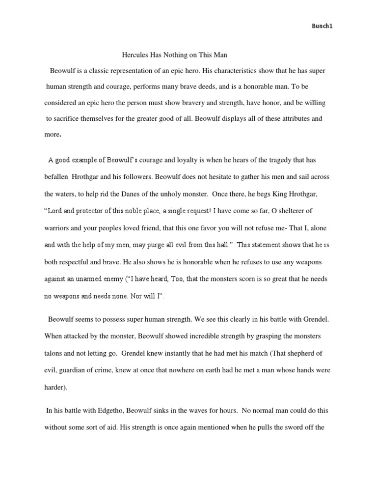 beowulf essay introduction An analysis of beowulf as an epic hero essay